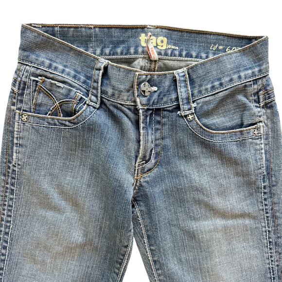 Tag Vintage Low Rise Straight Jeans Women's sz. 25 0 Blue Y2K 90s Retro - Picture 2 of 16